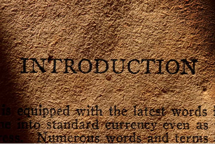 close up of the word introduction and the first sentences of a page